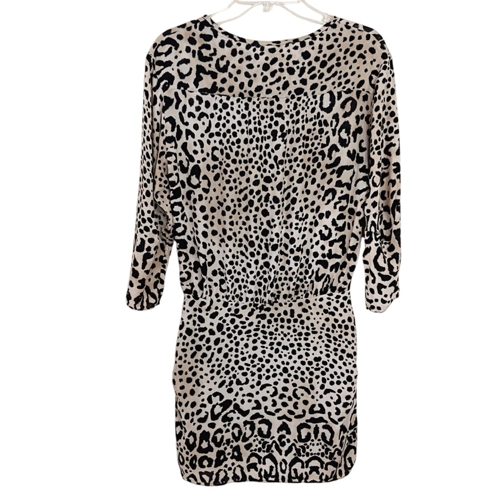 Zara Woman Animal Print Ruched Mini Dress XS Brown Black Night Out - Picture 4 of 11